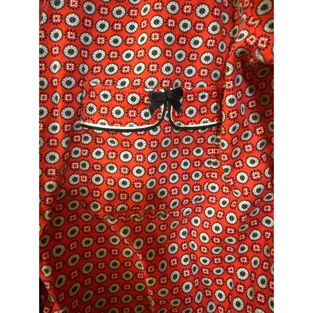Victoria's Secret 2 pc Pajamas Medium Red Geometric‎ Cotton Cozy Loungewear